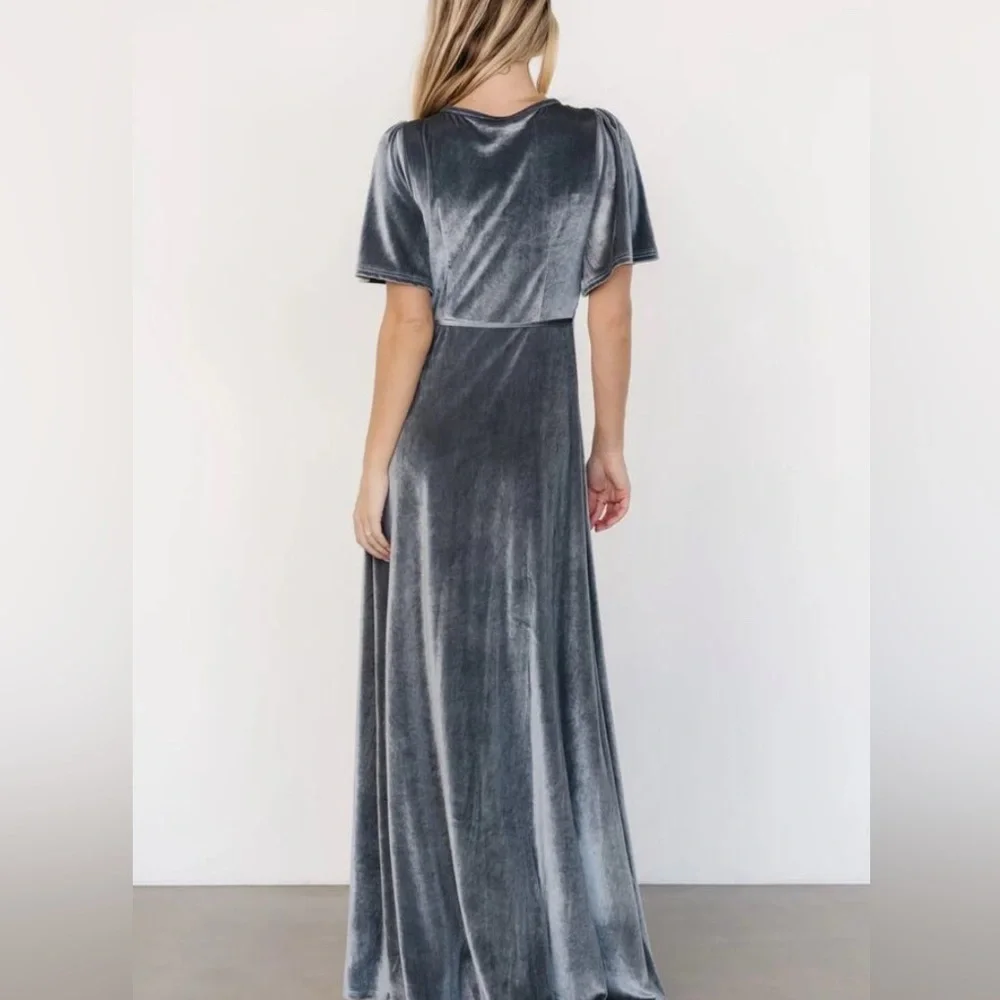 Baltic Born Katelyn velvet maxi wrap dress. - Picture 2 of 8